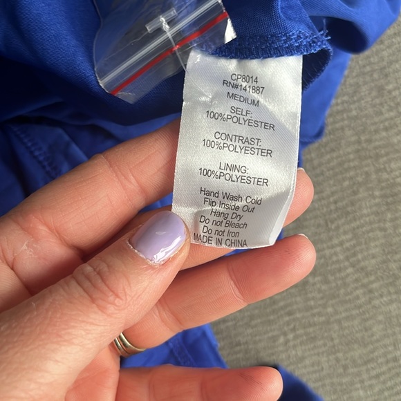 Blue jumpsuit with white embroidery size medium item 07-11 - Picture 12 of 13